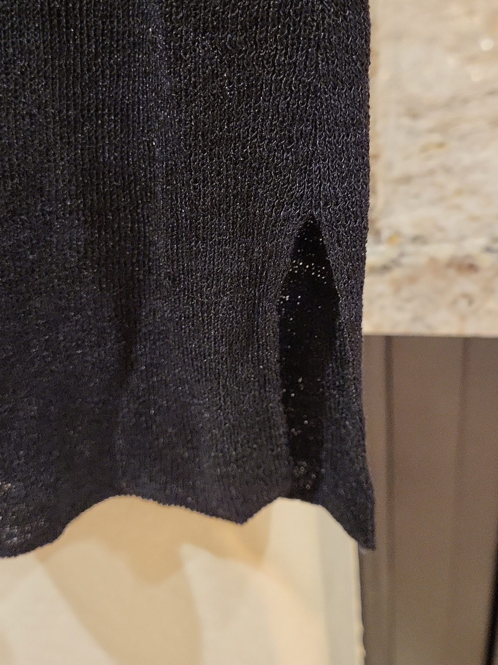 Eileen FISHER Black Linen Blend Tunic Sweater Size Large - Picture 4 of 5